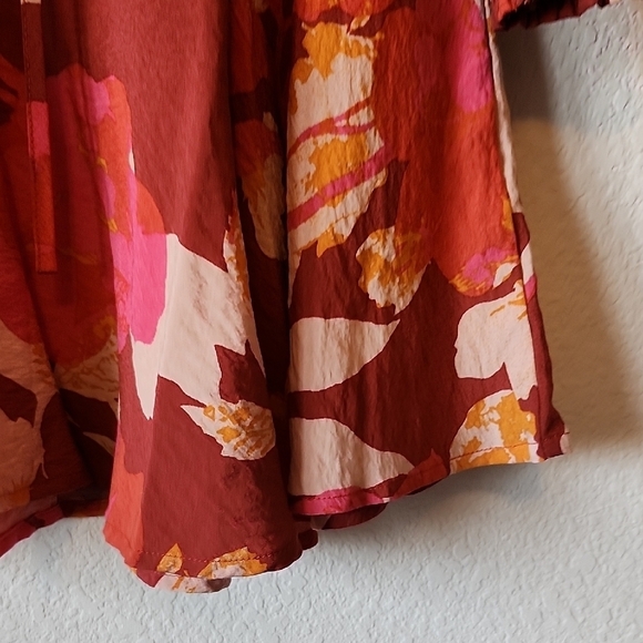 Cozy Co. Long-Sleeved Flowered Feminine V-Neck Dress Flouncy Women's Small - Picture 5 of 9